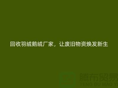 回收羽絨鵝絨廠家，讓廢舊物資煥發新生-杭州羽絨回收公司