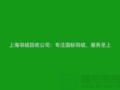 ### 探秘上海羽絨回收公司：專注國標羽絨，服務至上