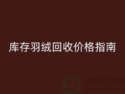 上海騰布貿易有限公司：庫存羽絨回收價格指南