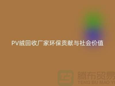 PV絨回收廠家環保貢獻與社會價值